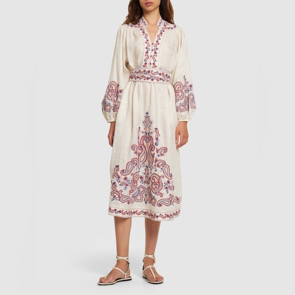 ZIMMERMANN Devi Embroidered Wrap Dress sz 1 NWT 1150$ - Picture 4 of 13